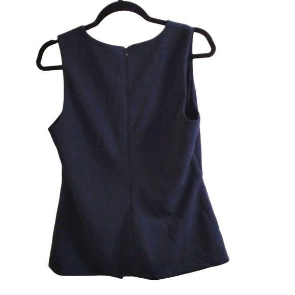 Ann Taylor Factory Top Size M Navy Blue Chic Career Sleeveless Preppy Workwear - Picture 4 of 5